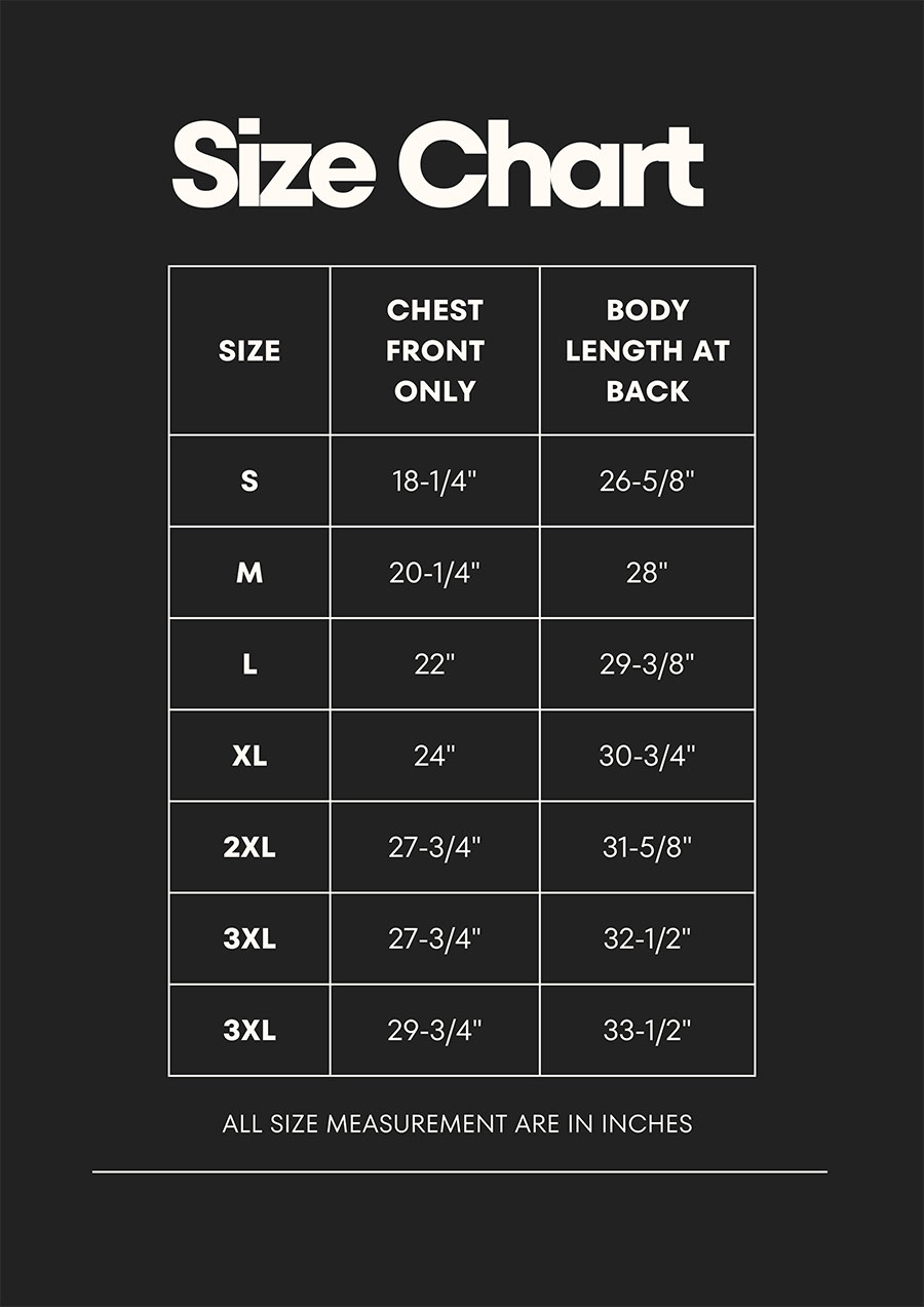 Size Chart.w 7th Aniversary - Classic Valley Tee - Image 3